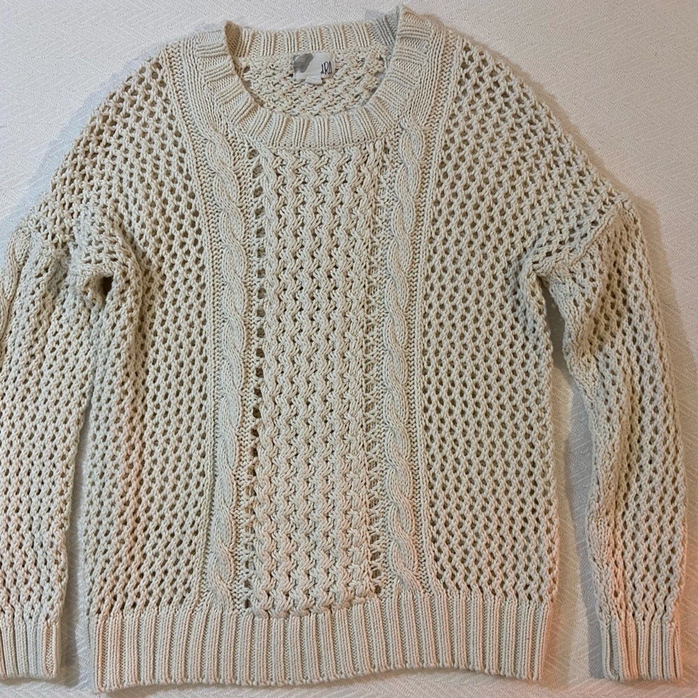 Cream Knitted Sweater - Size Small - Fits Medium